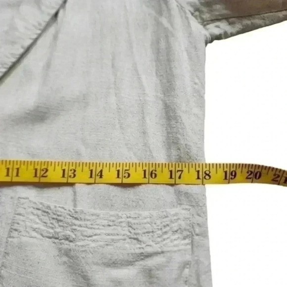 Black Tape Linen Blazer Neutral Coastal Elevated Basic Linen Womens Small Stone - Picture 15 of 16